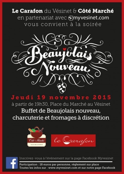 Venez fêter l’arrivée du Beaujolais nouveau et le 2ème  anniversaire de Myvesinet.com